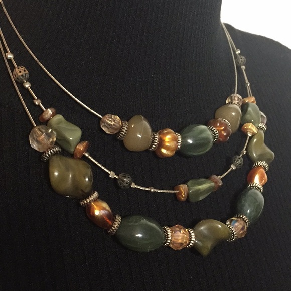 Vintage Jewelry - Bohemian Vintage Natural & Faux Stones Necklace